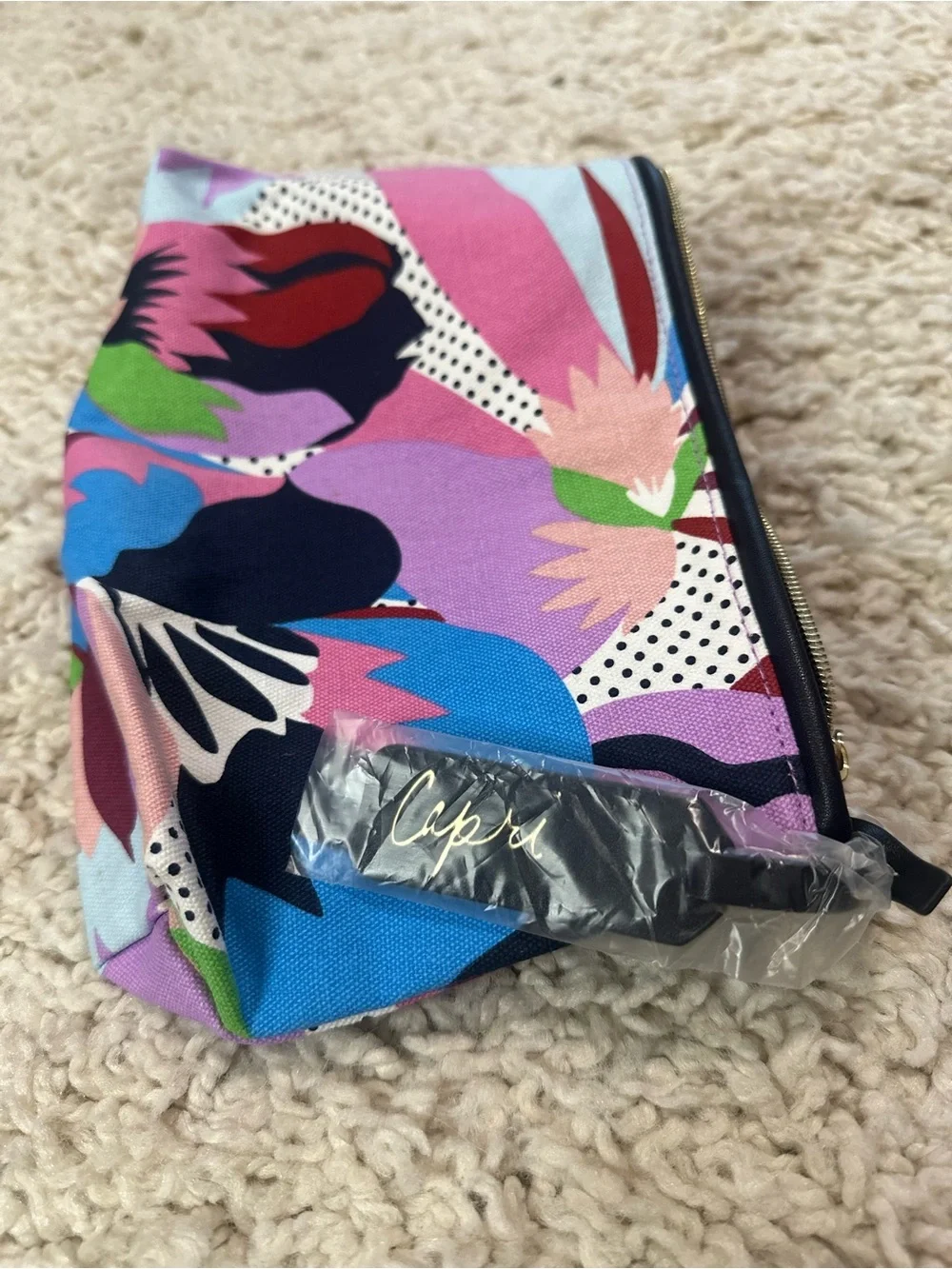 Floral Print Cosmetic Pouch in Multicolor